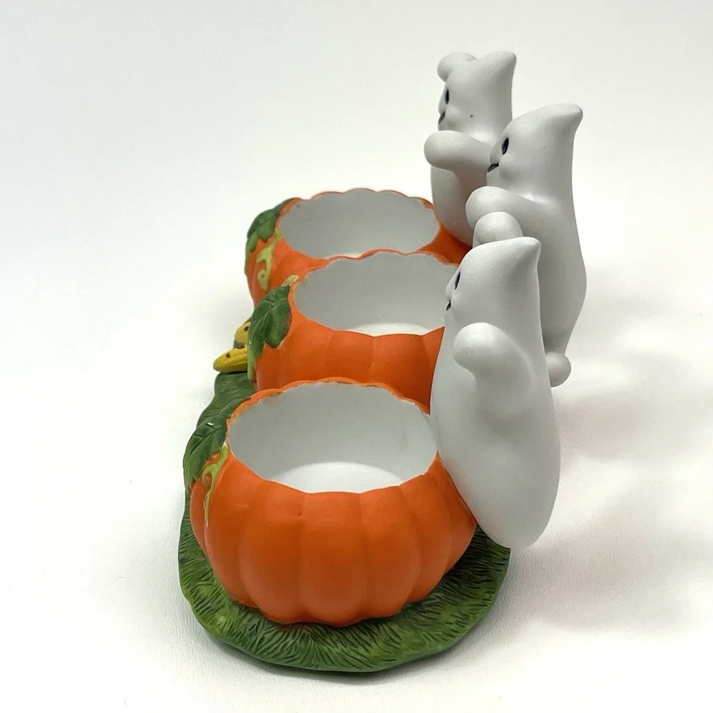 PartyLite‎ Ghost Trio Tealight Holder P7262 Retired Halloween Fall Decor